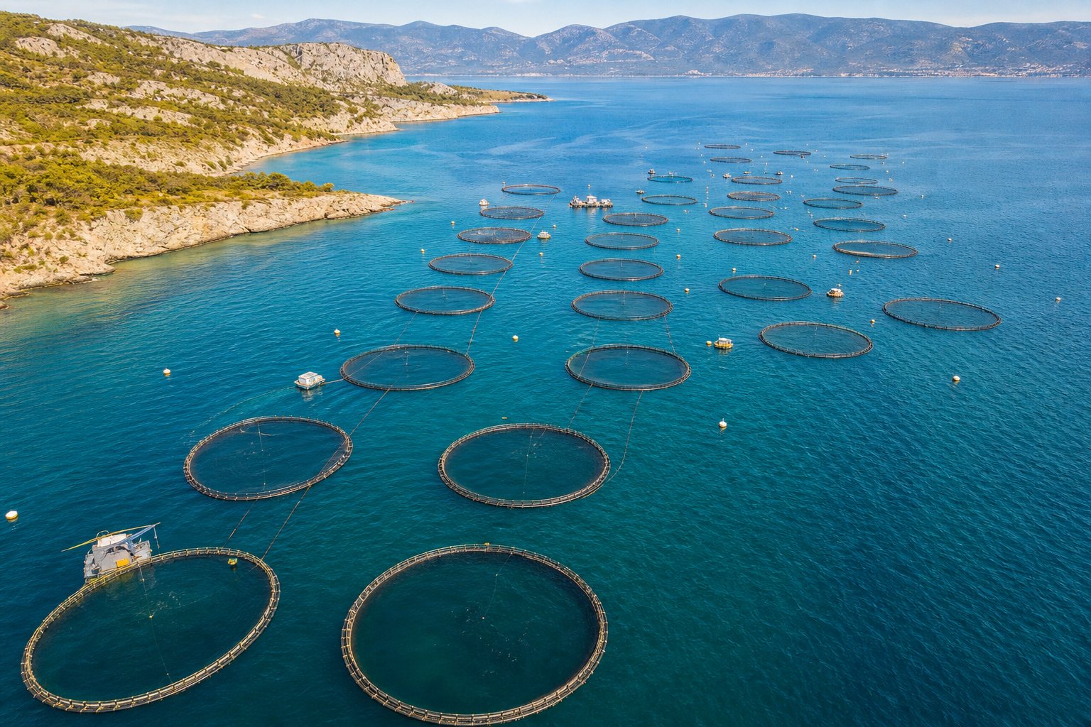 Circular aquaculture net cages