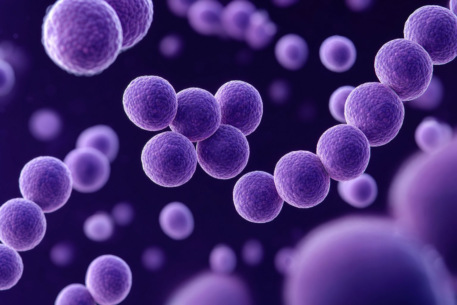 Enterococcus faecium microscope view
