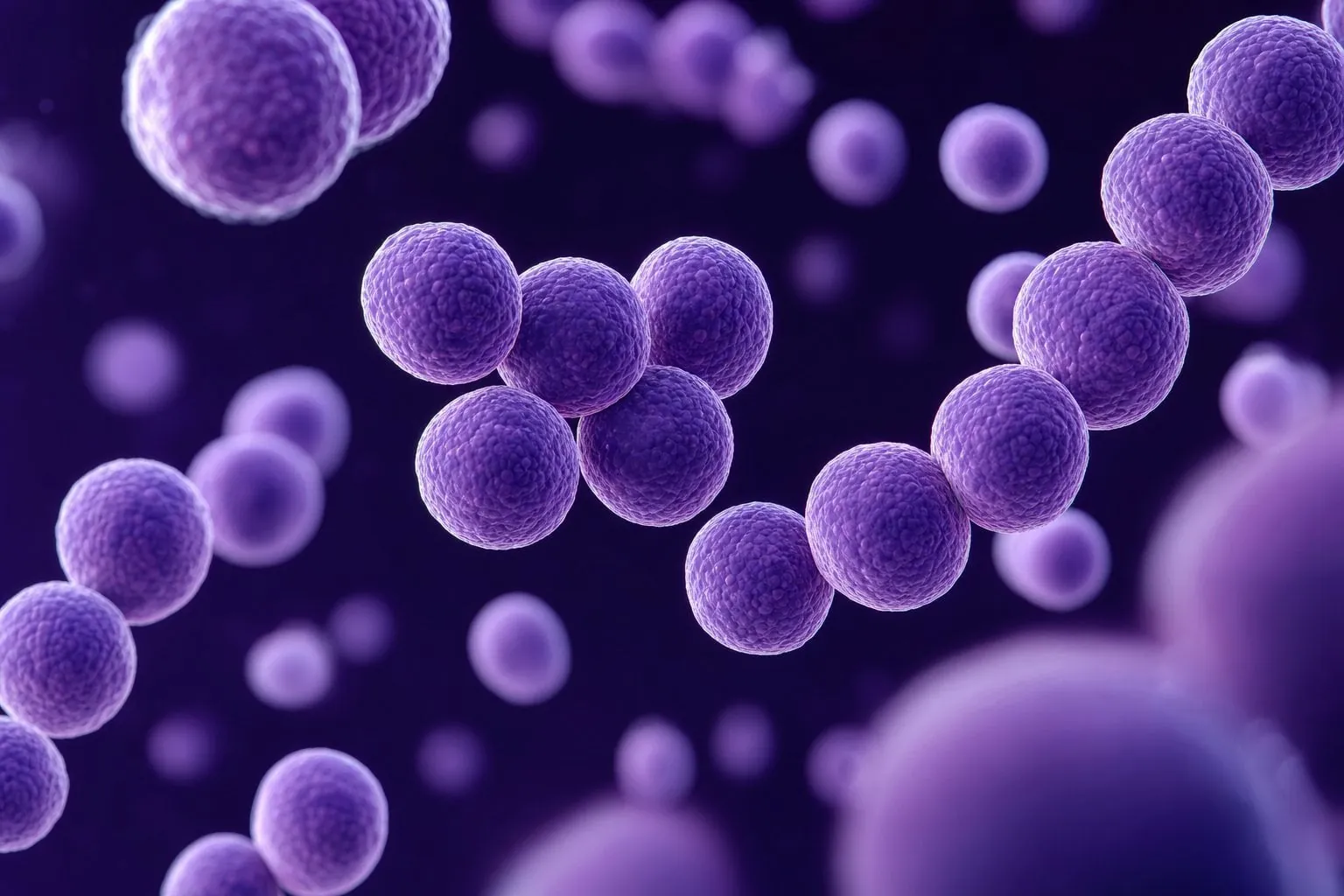 Enterococcus faecium microscope view